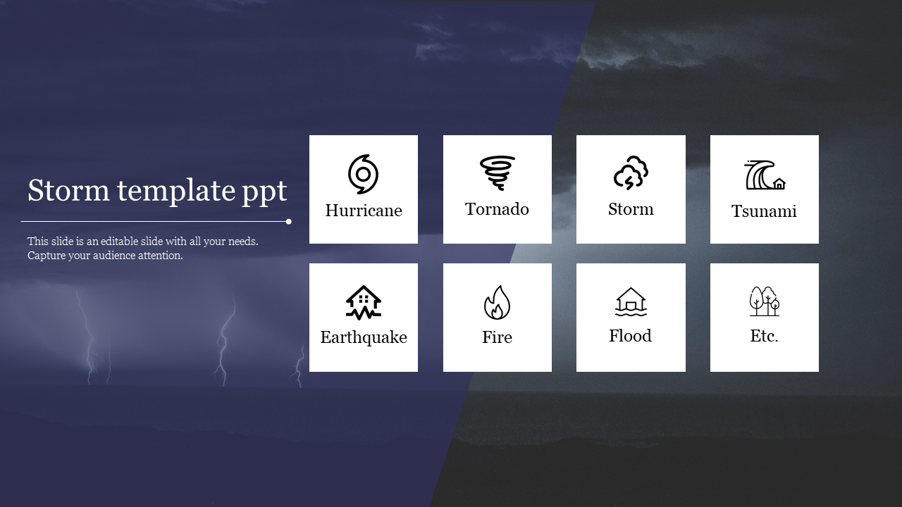 Attractive Storm Template PPT Presentation Slide Design